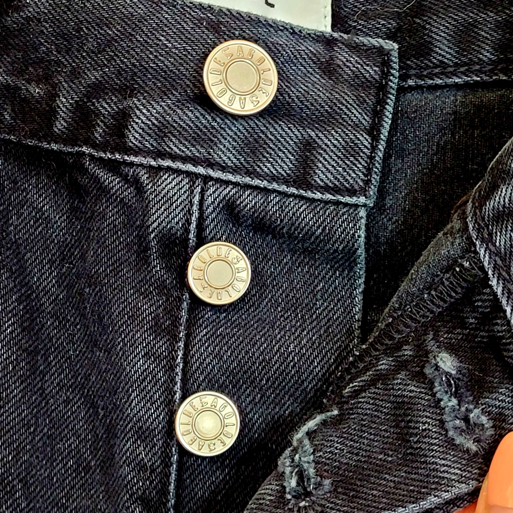 AGOLDE Parker Distressed Raw Hem Vintage Wash Black Denim Jean Shorts 28 - Picture 10 of 14